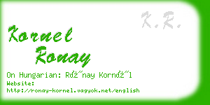 kornel ronay business card