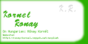 kornel ronay business card